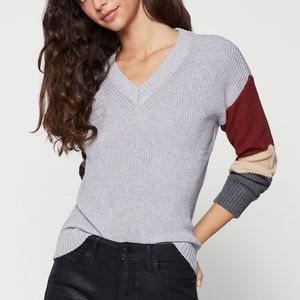 BCBGENERATION STRIPED SLEEVE SWEATER